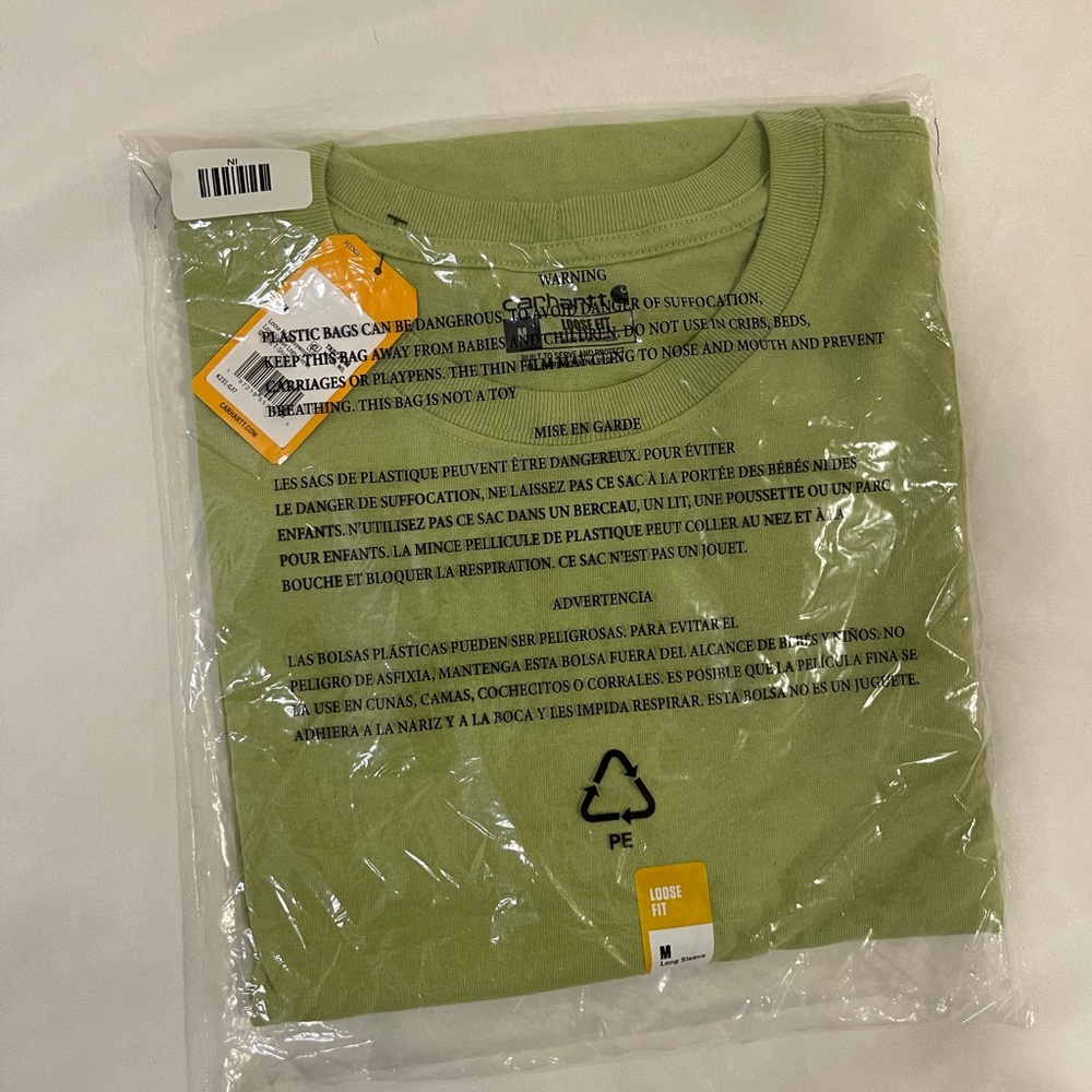 Carhartt Men's Loose fit Heavyweight Long Sleeve Logo Sleeve Graphic shirt NWT - Picture 2 of 9